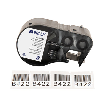 Brady M4-49-422 printer label Black, White Self-adhesive printer label