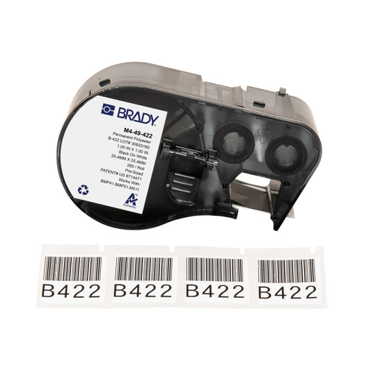 Brady M4-49-422 printer label Black, White Self-adhesive printer label