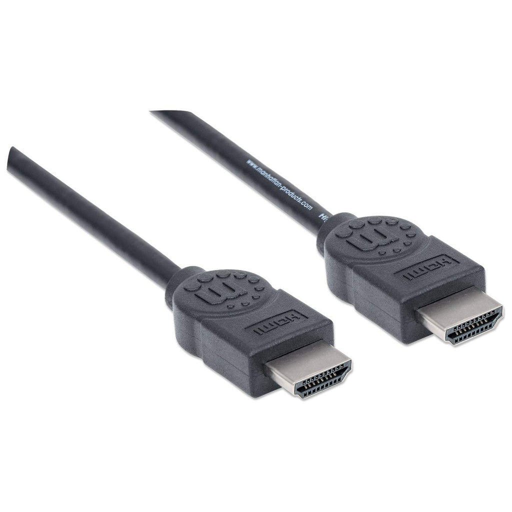 Manhattan HDMI 4K@30Hz Cable with Ethernet, 5m, Suitable for ALL 1080p/HD and majority of 4K uses (check your system 4K specification to be sure), Male to Male, Black, Ultra HD 4k x 2k, Lifetime Warranty, High Speed, Equivalent to HDMIMM15HS (except 40cm