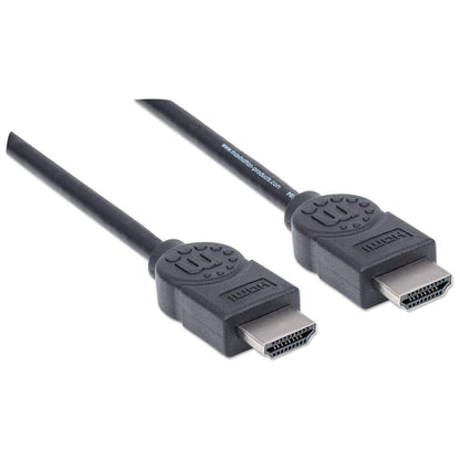 Manhattan HDMI 4K@30Hz Cable with Ethernet, 5m, Suitable for ALL 1080p/HD and majority of 4K uses (check your system 4K specification to be sure), Male to Male, Black, Ultra HD 4k x 2k, Lifetime Warranty, High Speed, Equivalent to HDMIMM15HS (except 40cm