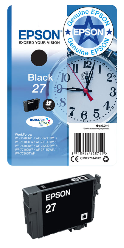Epson Alarm clock Singlepack Yellow 27XL DURABrite Ultra Ink
