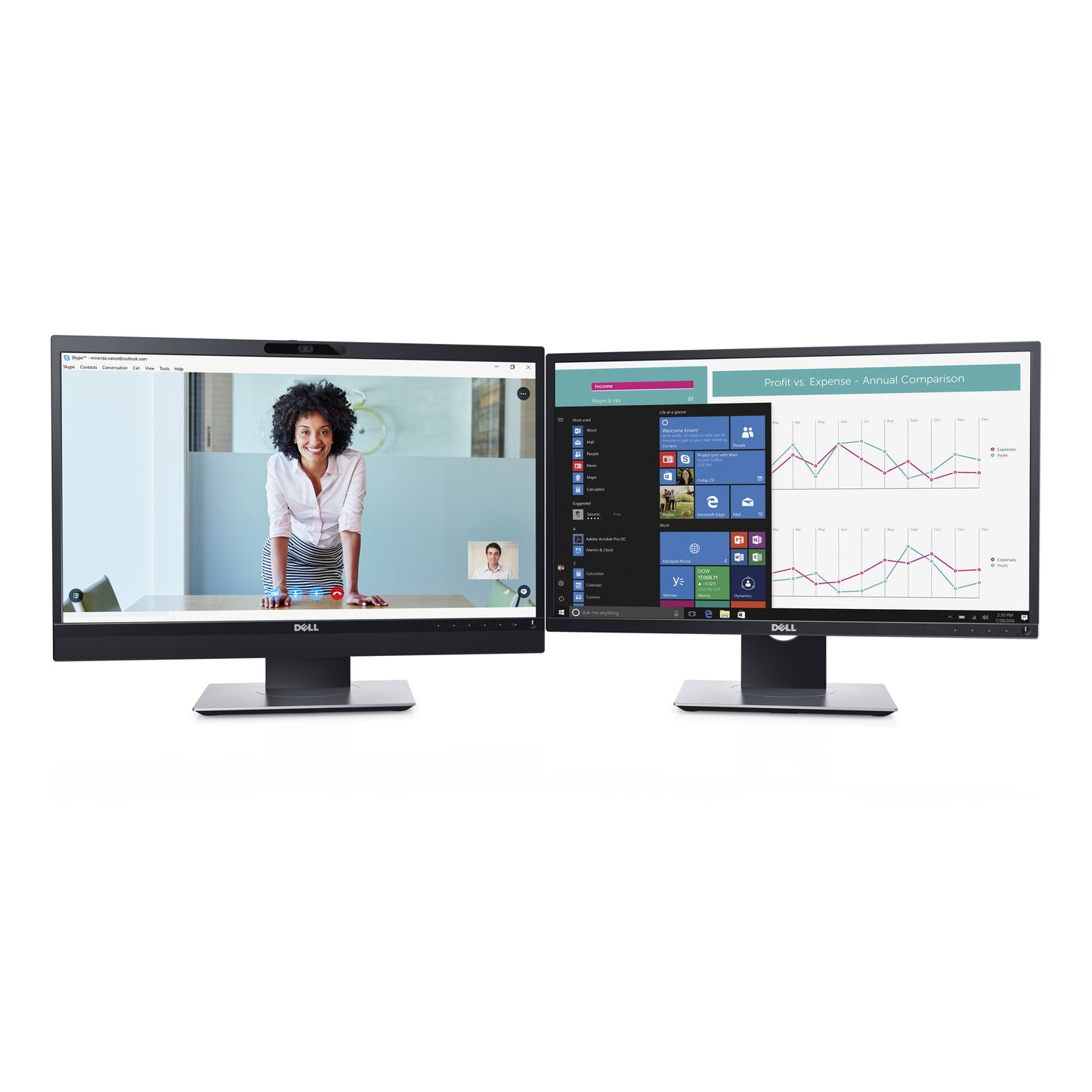 DELL P2418HZm LED display 61 cm (24") 1920 x 1080 pixels Full HD LCD Black