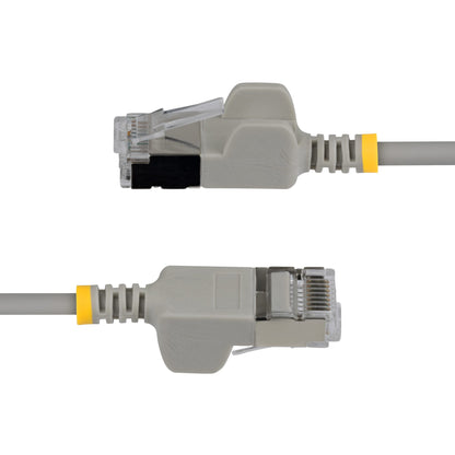 StarTech.com 4m Gray Ultra Slim Cat6A Ethernet Cable, Snagless, FTP, Pure Bare Copper Wire, 34AWG Slim RJ45 Network Patch Cord, Individually Tested