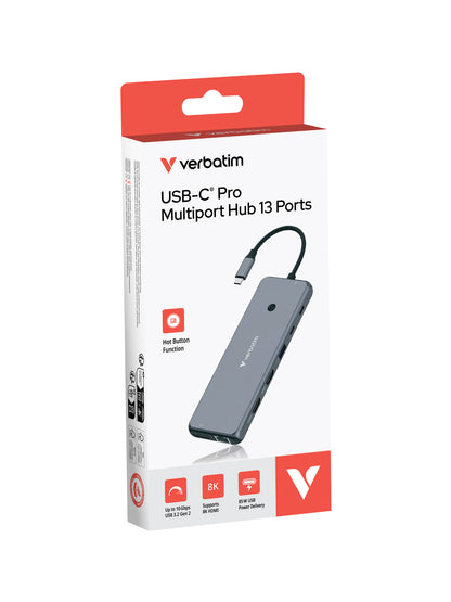 Verbatim CMH-13 USB Type-C 10000 Mbit/s Silver
