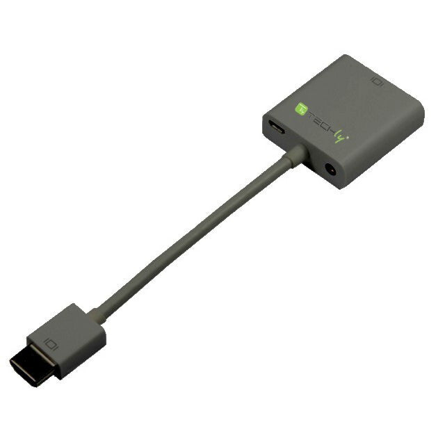 Techly IDATA-HDMI-VGA2AU video cable adapter 0.15 m VGA+3.5mm+Micro USB Black