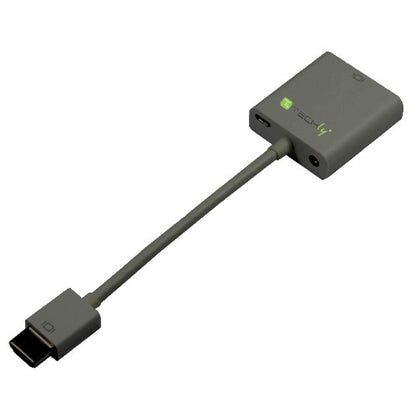 Techly IDATA-HDMI-VGA2AU video cable adapter 0.15 m VGA+3.5mm+Micro USB Black