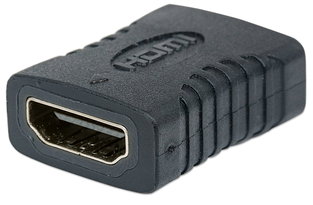 Manhattan HDMI Straight Coupler, 4K@60Hz, Female/Female, Black, Connect HDMI Cables up to 5m on Each Side, Lifetime Warranty, Higher 4K Refresh Rate than GCHDMIFF