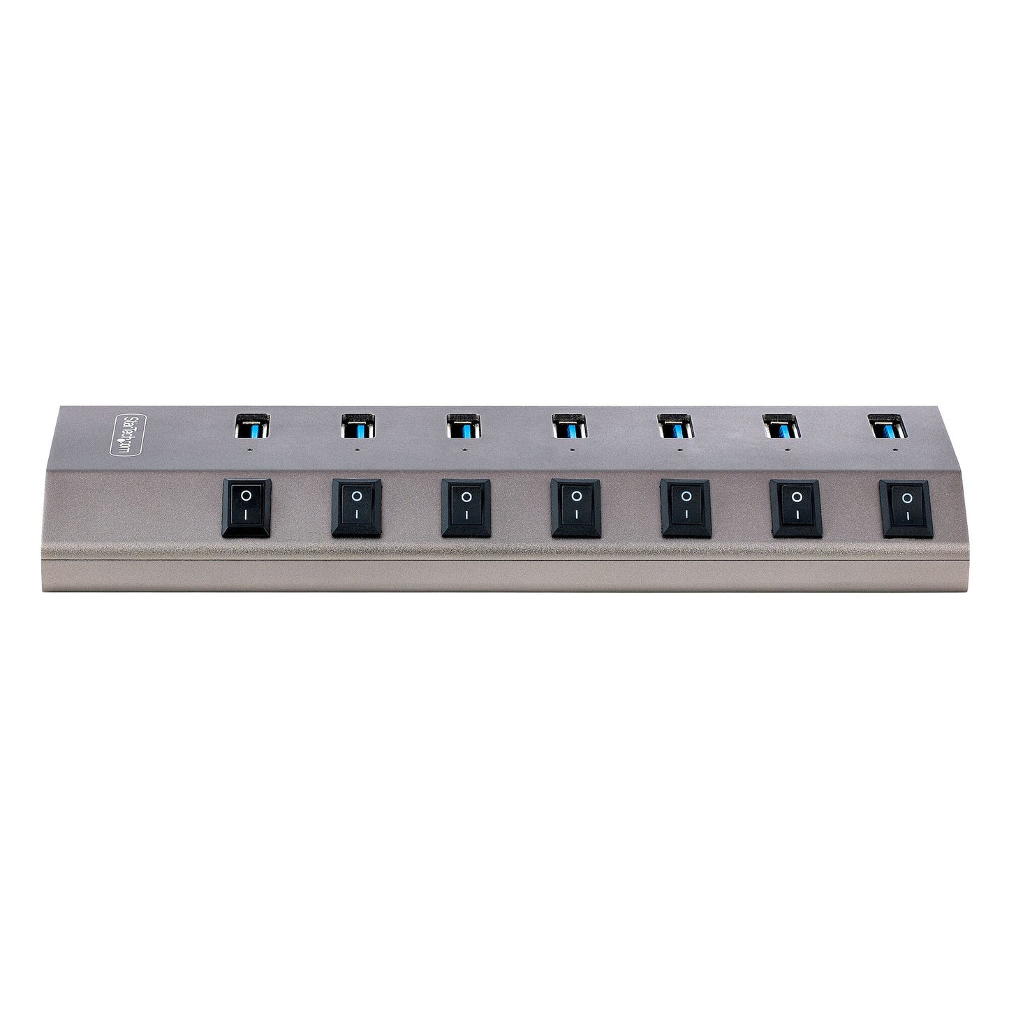 StarTech.com 7 Port Self-Powered USB C Hub with Individual On/Off Switches, USB 3.0 (5Gbps) Expansion Hub with Power Supply, Desktop Laptop USB-C to USB-A Splitter