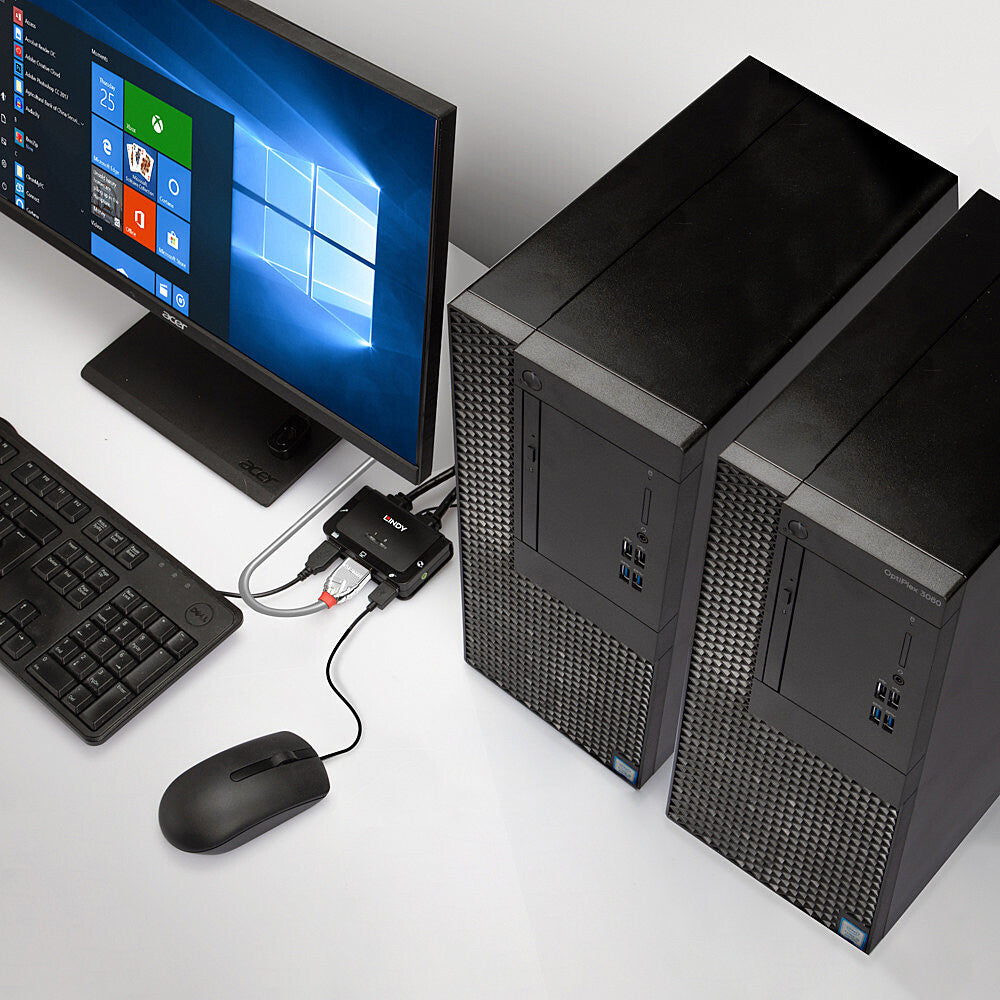 Lindy 2 Port HDMI 4K30, USB 2.0 and Audio Cable KVM Switch