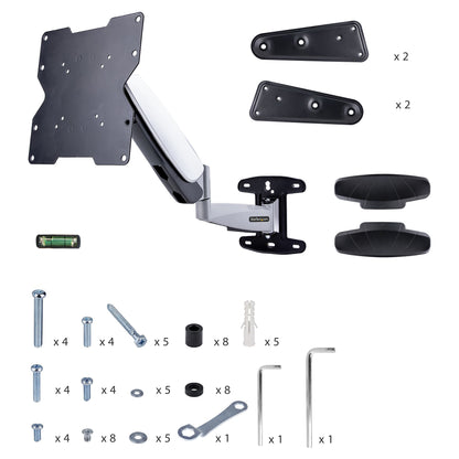 StarTech.com VESA TV Wall Mount, Adjustable Full Motion TV Wall Mount For 23"-55" Displays, Slim TV Mounting Bracket Supports 66lb (30kg), Extendable/Tilting/Swivel TV Wall Mount