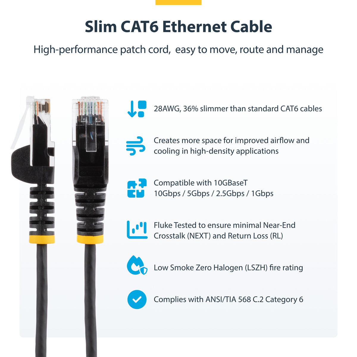 StarTech.com 5m Pink Slim CAT6 Ethernet Cable, Snagless, 100W PoE, UTP, LSZH, 28AWG Pure Bare Copper Wire, Slim RJ45 Network Patch Cord w/Strain Reliefs, Individually Tested