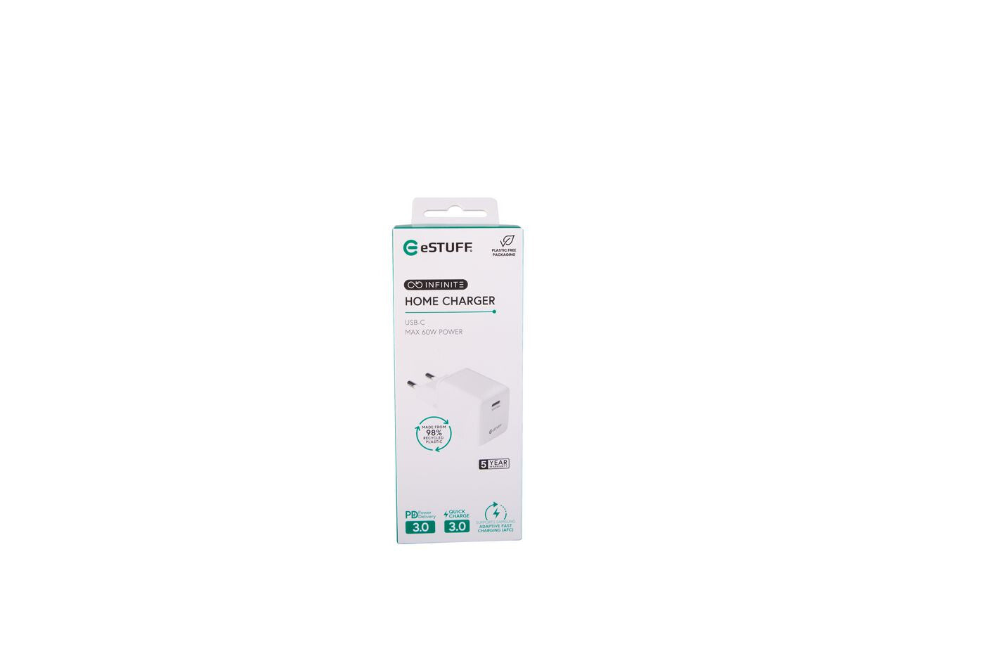 eSTUFF ES637060 mobile device charger Smartphone White AC Fast charging Indoor