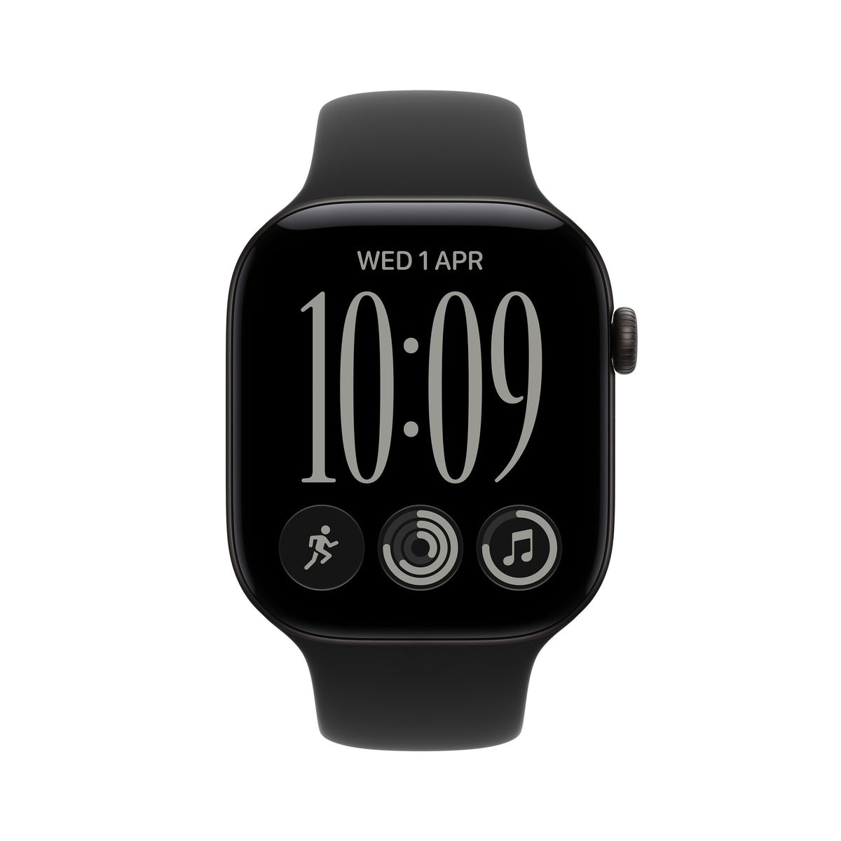 Apple Watch Series 12 GPS + Cellular 46mm Black Aluminium Case with Black Sport Band - M/L