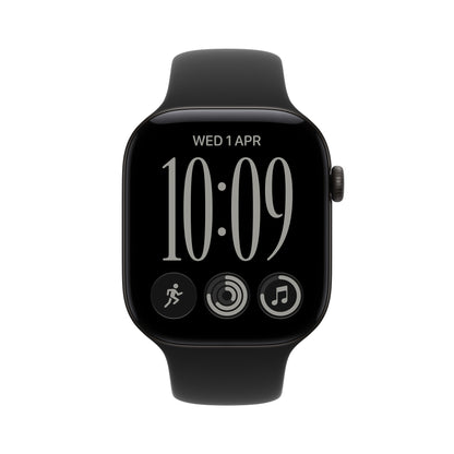 Apple Watch Series 12 GPS + Cellular 46mm Black Aluminium Case with Black Sport Band - M/L