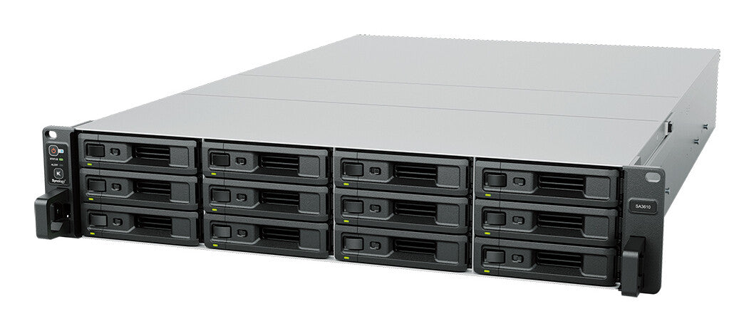 Synology SA SA3610 NAS/storage server Rack (2U) Intel® Xeon® D-1567 16 GB DDR4 0 TB DiskStation Manager Black, Grey