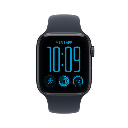 Apple Watch SE (3nd generation) SE 3 GPS 44mm Midnight Aluminium Case with Navy Blue Sport Band - M/L