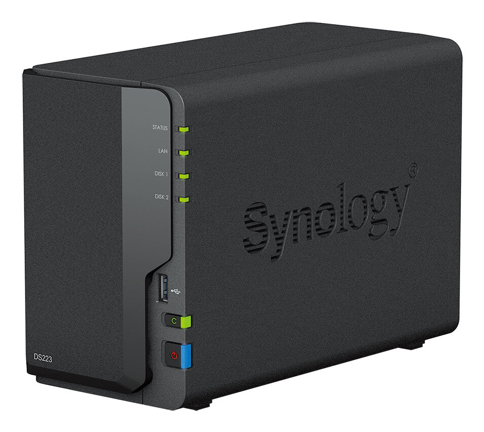 Synology DiskStation DS223 NAS Mini Tower Realtek RTD1619B 2 GB DDR4 8 TB HDD DiskStation Manager Black