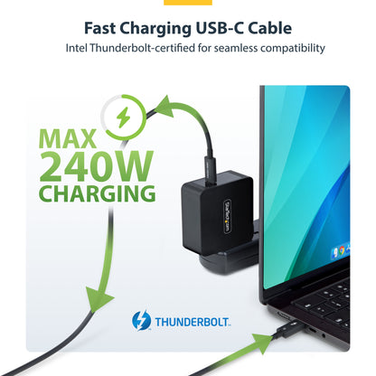 StarTech.com 2.6ft (80cm) Thunderbolt 5 Cable, 80Gbps/Up to 120Gbps, 240W PD, 8K 60Hz, Certified Thunderbolt Cable - Compatible w/Thunderbolt 4/USB4/USB-C