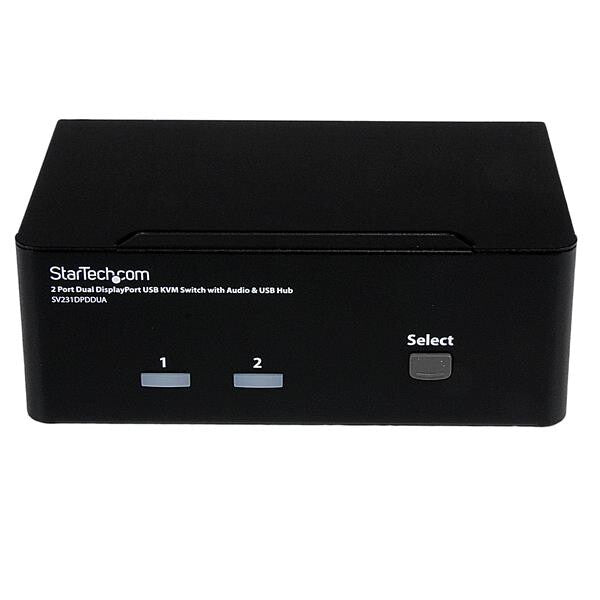 StarTech.com 2 Port Dual DisplayPort USB KVM Switch with Audio & USB 2.0 Hub