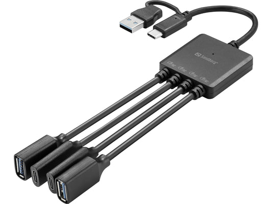 Sandberg USB-C/A to 2A+2C Splitter USB hub, 4 Ports