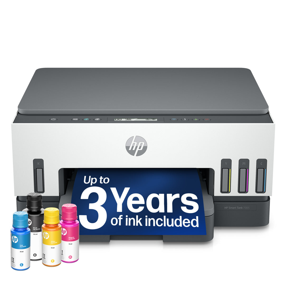 HP Smart Tank 7005 Wireless All-in-One Color Printer, Two-sided printing; Copier, Scanner