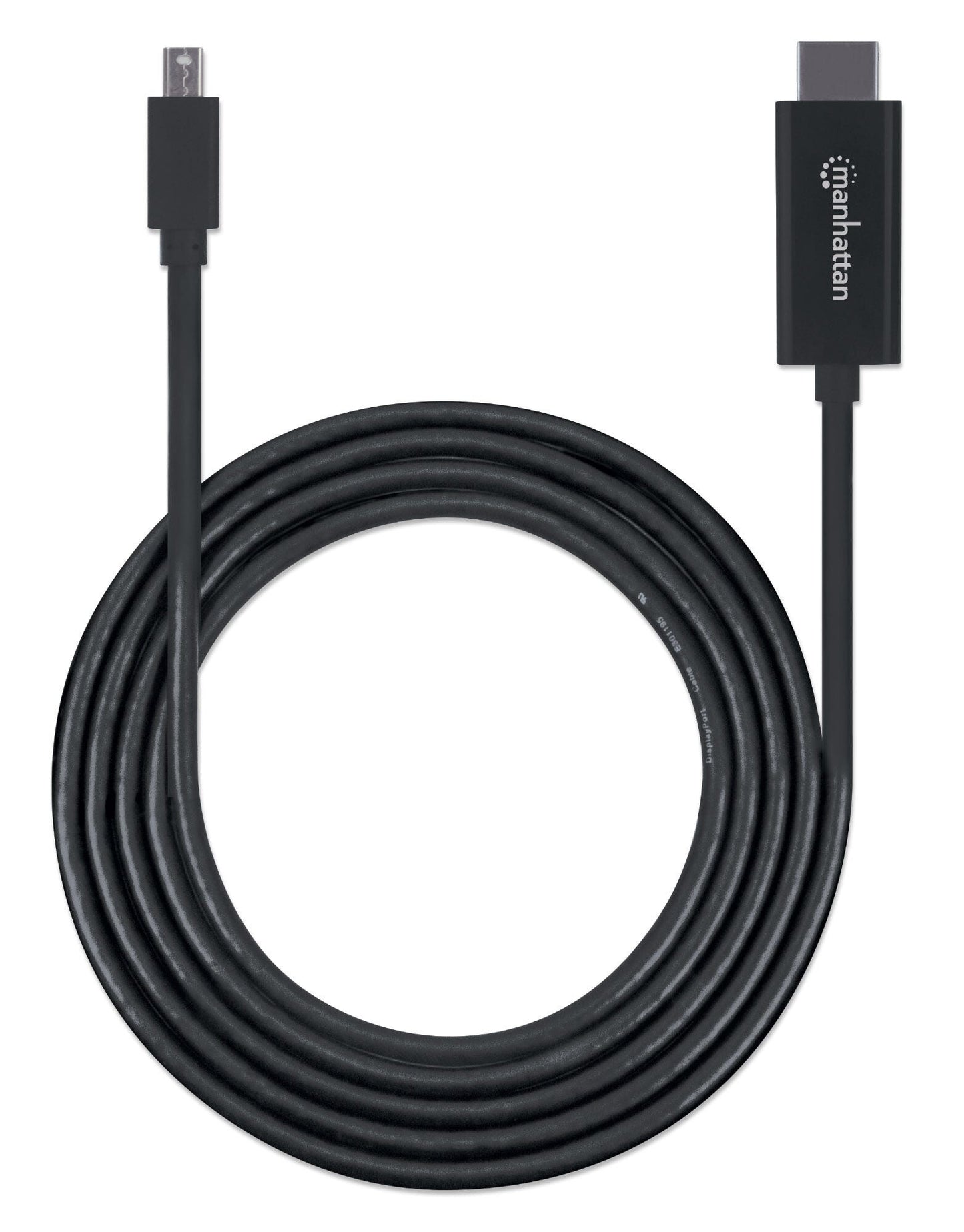 Manhattan Mini DisplayPort 1.1 to HDMI Cable, 1080p@60Hz, 1.8m, Male to Male, Black, Three Year Warranty, Polybag