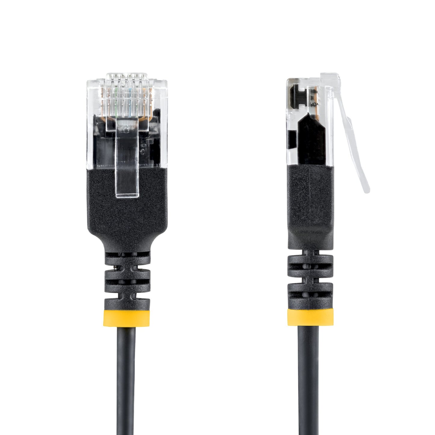 StarTech.com 15cm Black Ultra Slim Cat6A Ethernet Cable, UTP, Pure Bare Copper Wire, 34AWG Slim RJ45 Network Patch Cord, Individually Tested