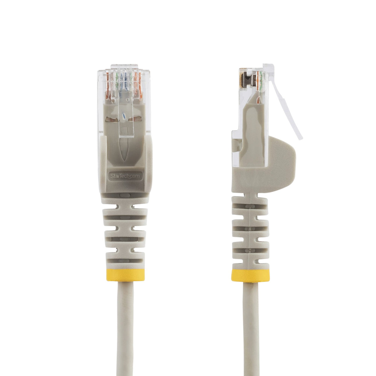 StarTech.com 15m Gray Slim CAT6 Ethernet Cable, Snagless, 100W PoE, UTP, LSZH, 28AWG Pure Bare Copper Wire, Slim RJ45 Network Patch Cord w/Strain Reliefs, Individually Tested