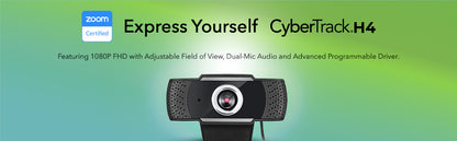 Adesso CyberTrack H4 webcam 2.1 MP 1920 x 1080 pixels USB 2.0 Black, Silver