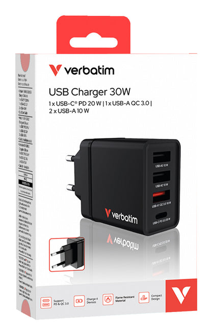 Verbatim 49700 mobile device charger Universal Black AC Fast charging Indoor