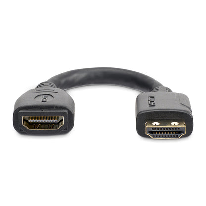 StarTech.com 6" (15cm) HDMI Port Saver Cable - 4K 60Hz High Speed HDMI 2.0 Extension Cable with Ethernet - Short HDMI Extension Cable - HDMI Male to Female Extension Adapter Cord