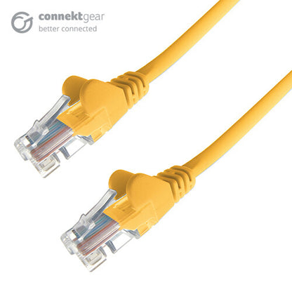 connektgear 15m RJ45 CAT6 UTP Stranded Flush Moulded LS0H Network Cable - 24AWG - Yellow