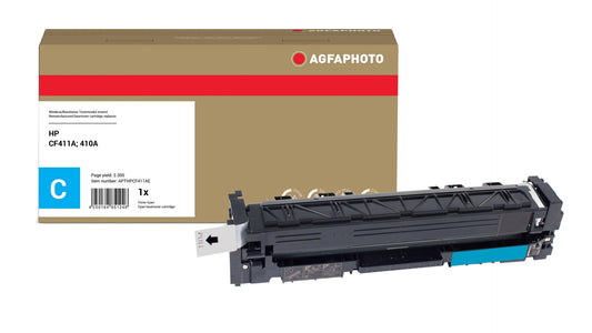 AgfaPhoto Compatible Toner Cartridge, Cyan, Replacement for HP CF411A, 410A, 2300 Pages