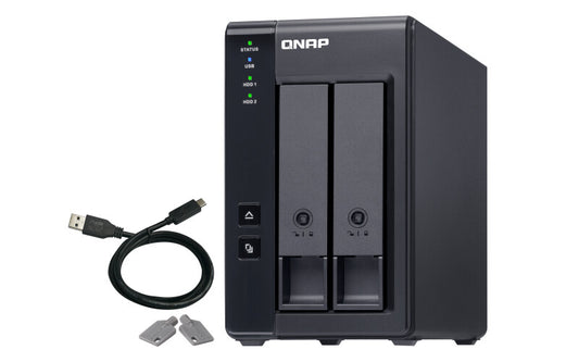 QNAP TR-002 storage drive enclosure, Serial ATA II and Serial ATA III, 2.5/3.5-inch, HDD/SSD enclosure