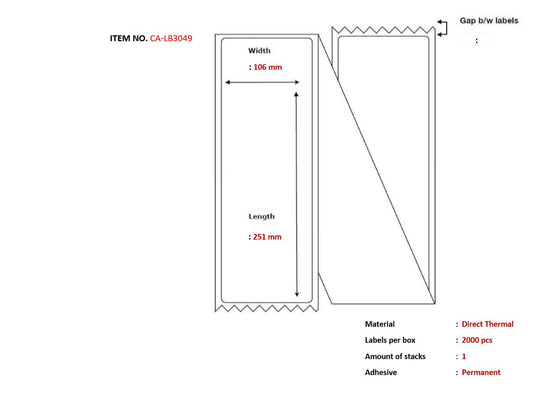 Capture CA-LB3049 printer label White
