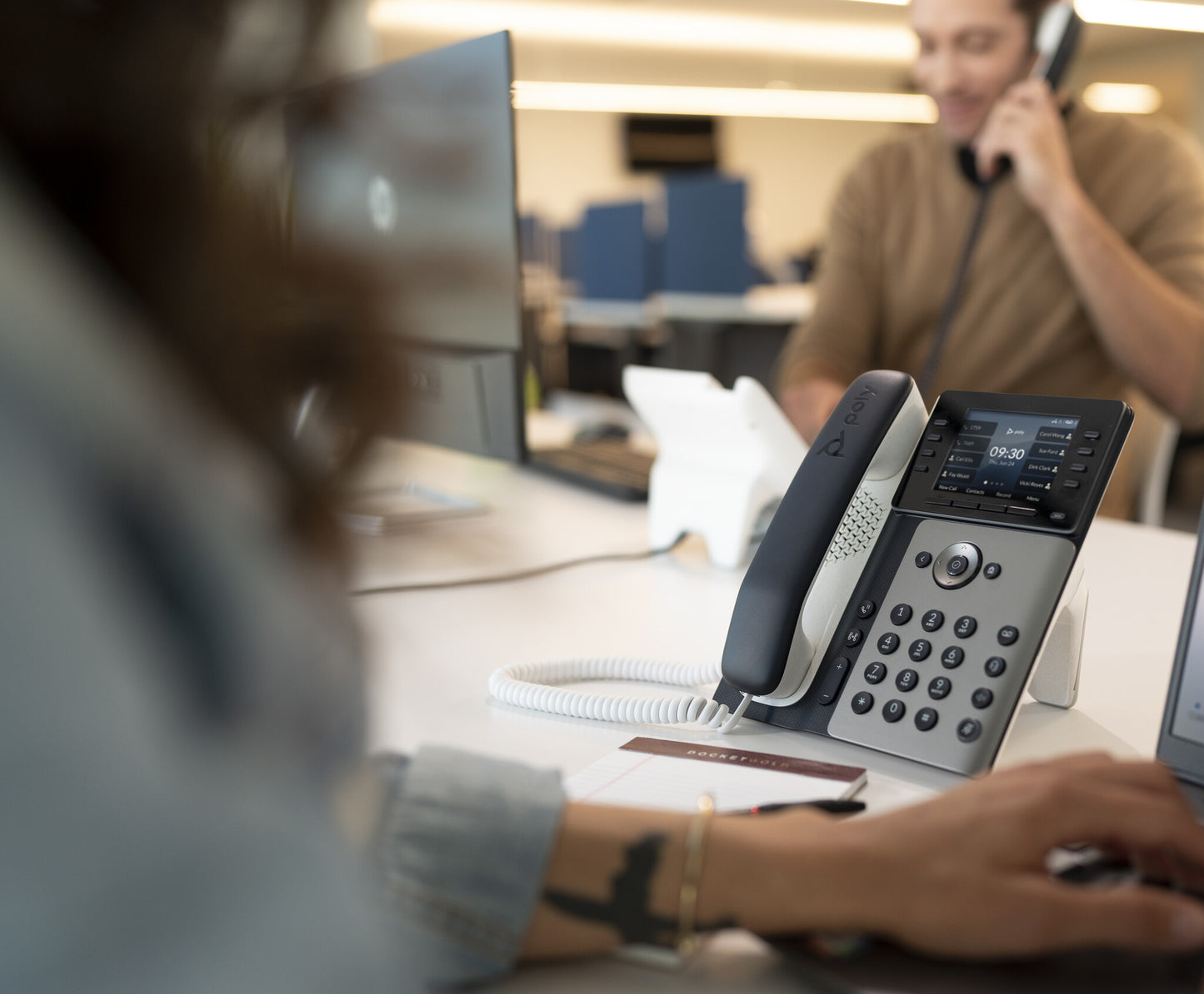 HP Poly Edge E350 IP Phone and PoE-enabled
