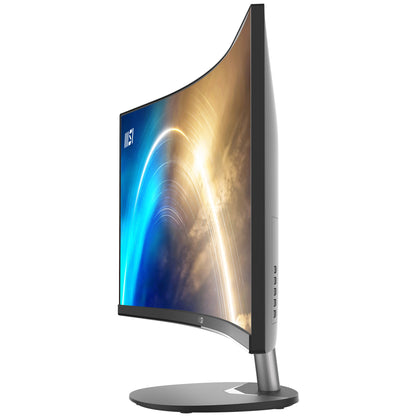 MSI Pro MP341CQ 34 Inch Curved Monitor, 1500R, UWQHD (3440 x 1440), 21:9, 100Hz, VA, 4ms, HDMI, VGA, Built-in Speakers, Anti-Glare, Anti-Flicker, Less Blue light, TÜV Certified, VESA, Kensington, Black