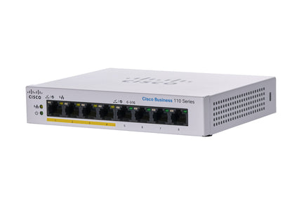 Cisco Business CBS110-8PP-D Unmanaged Switch | 8 Port GE | Partial PoE | Desktop | Ext PS | Limited Lifetime Protection (CBS110-8PP-D)