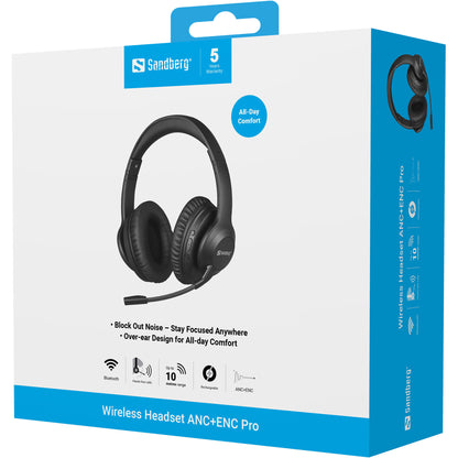 Sandberg Wireless Headset ANC+ENC Pro