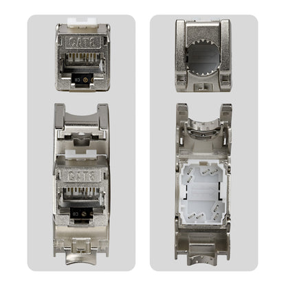 StarTech.com Cat8 Keystone Jack, 6-Pack RJ45 Ethernet Keystone Jacks, STP Cat8 Wall Jack, 180-Degree Toolless
