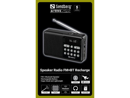 Sandberg Speaker Radio FM+BT Recharge