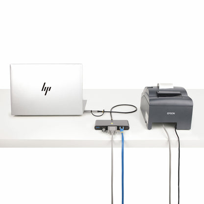StarTech.com 2-Port USB-C Hub with Ethernet and RS-232, Attached USB-C to USB-A Dongle, 100W PD Pass-Through, 2x USB-A 5Gbps, Gigabit Ethernet, RS232 Serial (FTDI)