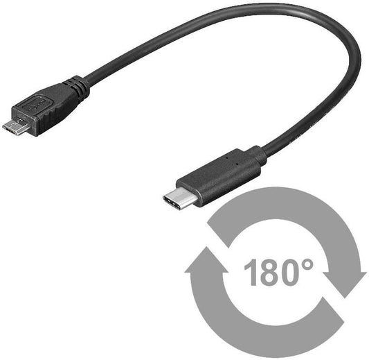 Microconnect USB3.1CAMB02 USB cable 0.2 m USB 2.0 Micro-USB B USB C Black