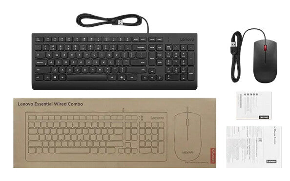 Lenovo 4X31R64425 keyboard Mouse included Home/Office USB Norwegian Black