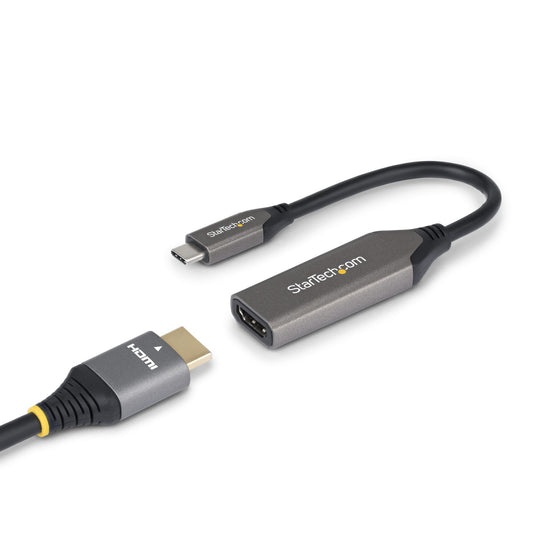 StarTech.com USB-C to HDMI Adapter, 8K 60Hz / 4K 120Hz, Thunderbolt / USB4 Compatible, USB C to HDMI 2.1 Converter, HDR10+, 7.9in (20cm) Cable