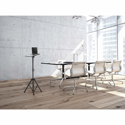 Manhattan Tripod Floor Mount for TV/Monitor/Projector/Laptop, For screens: 13" to 32", VESA compatability: 75x75 and 100x100mm - check the dimensions of the four mounting holes on back of screen to ensure it fits, Max 15kg, Height Adjustable, Black, Brack