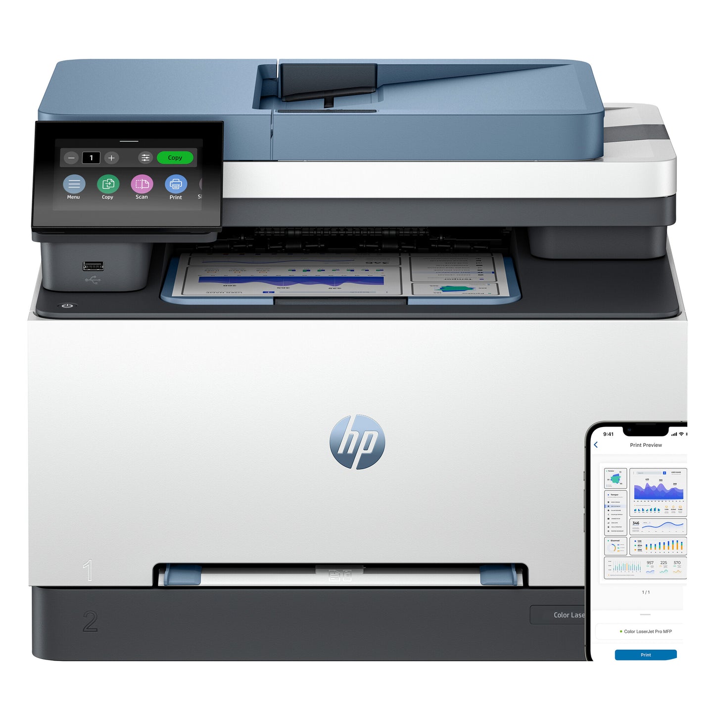 HP LaserJet Pro 3302fdn Multifunction Color Printer, Ethernet Only; Copier, Scanner