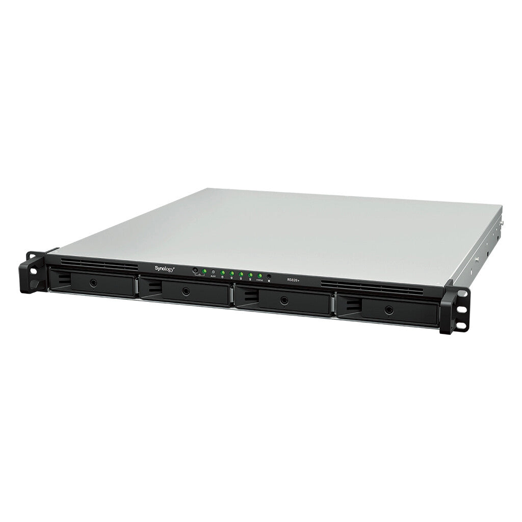 Synology RackStation RS826+ NAS/storage server Rack (1U) AMD Ryzen V1500B 4 GB DDR4 0 TB DiskStation Manager Black, Grey
