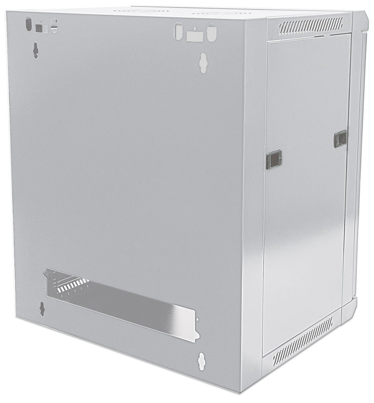 Intellinet Network Cabinet, Wall Mount (Standard), 12U, Usable Depth 410mm/Width 510mm, Grey, Flatpack, Max 60kg, Metal & Glass Door, Back Panel, Removeable Sides, Suitable also for use on desk or floor, 19",Parts for wall install (eg screws/rawl plugs) n