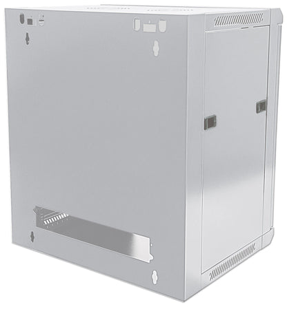 Intellinet Network Cabinet, Wall Mount (Standard), 12U, Usable Depth 410mm/Width 510mm, Grey, Flatpack, Max 60kg, Metal & Glass Door, Back Panel, Removeable Sides, Suitable also for use on desk or floor, 19",Parts for wall install (eg screws/rawl plugs) n